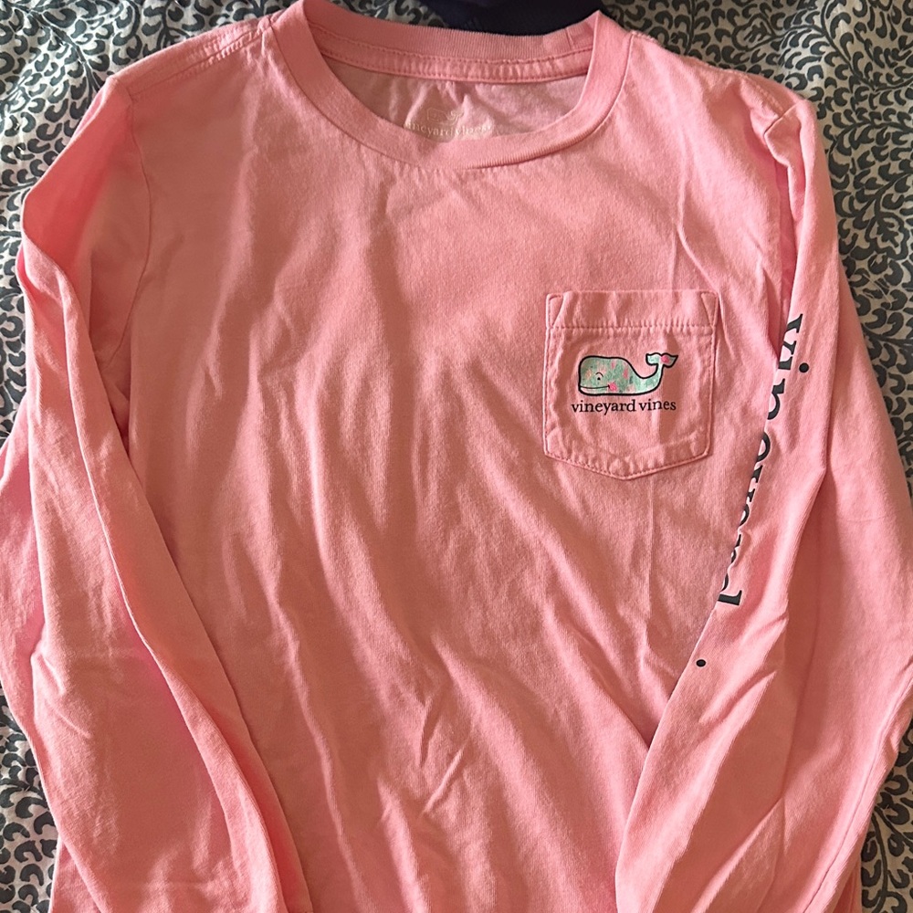 Vineyard Vines Kids Light Pink Long Sleeve Tee